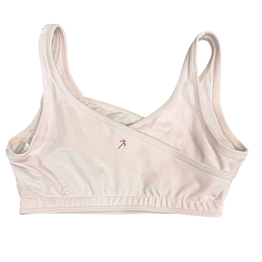 Ativa Pink Wrap Front Perforated Mesh Sports Bra Size Small